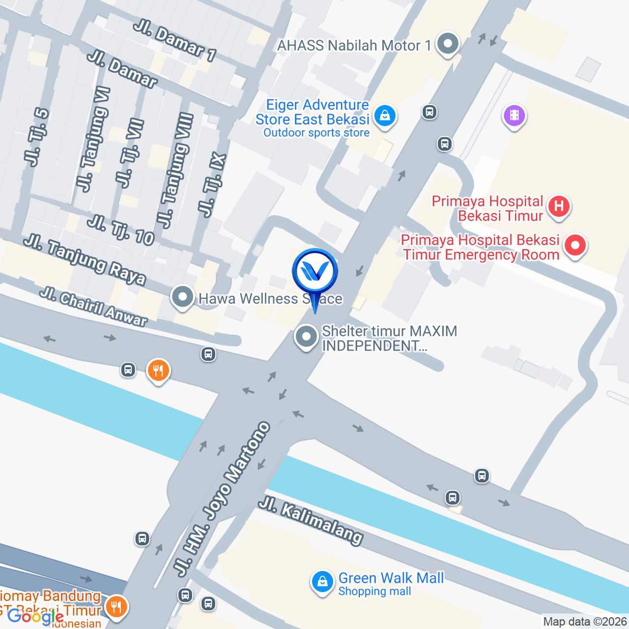 Peta Lokasi Jl. HM Joyomartono (Depan BTC), Bekasi