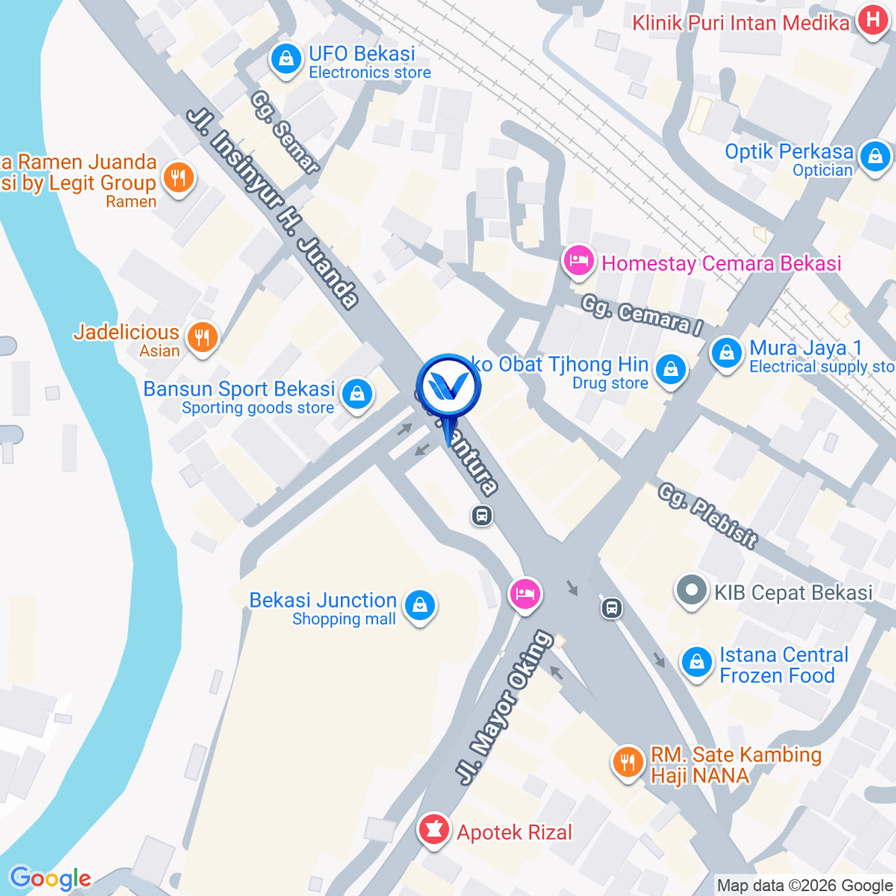 Peta Lokasi JL. Ir. H. Juanda (Depan Bekasi Junction), Bekasi