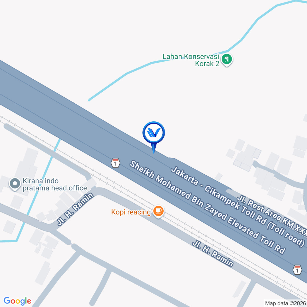 Peta Lokasi JL. Tol Jakarta -Cikampek Km. 33+00 A, Cibatu Cikarang, Bekasi