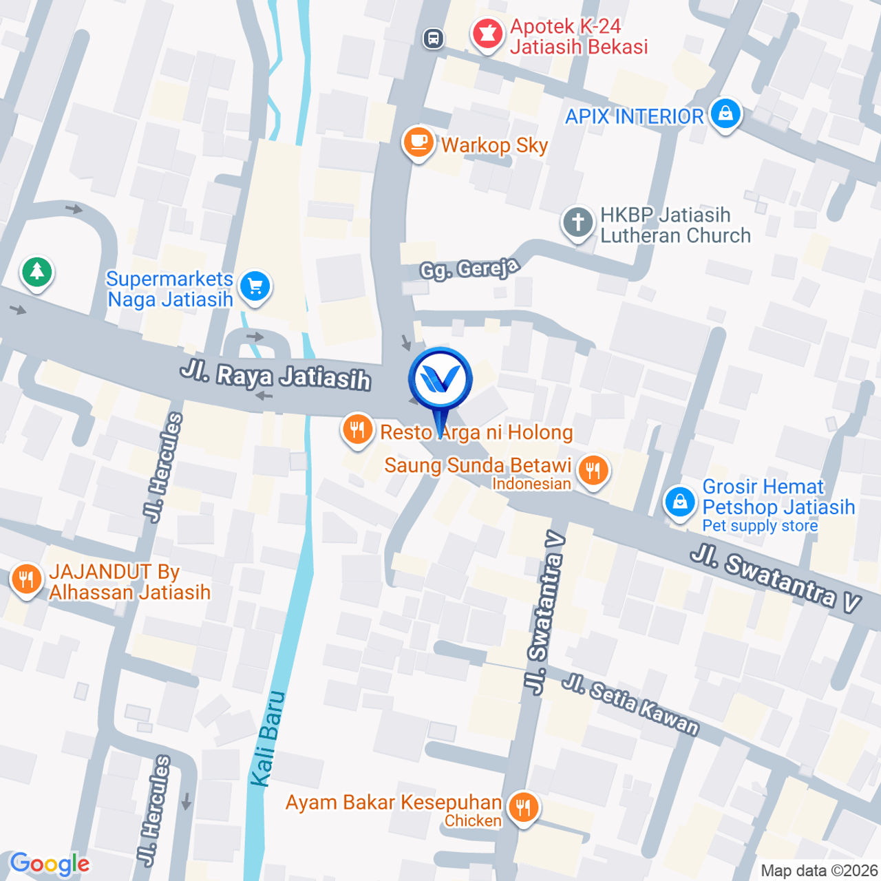 Peta Lokasi Jl. Raya Jatiasih (Pertigaan Jl. Raya Jatiasih - Jl. Raya Pekayon, Bekasi