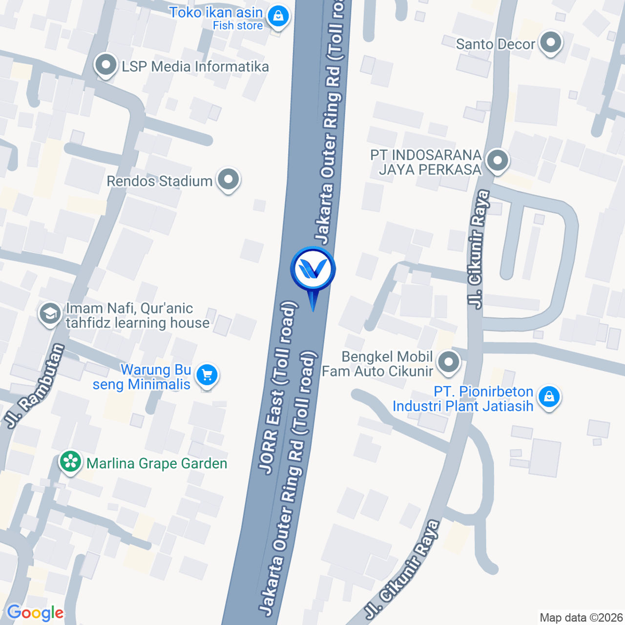 Peta Lokasi JL. Tol Lkr. Luar Jkt, Bekasi