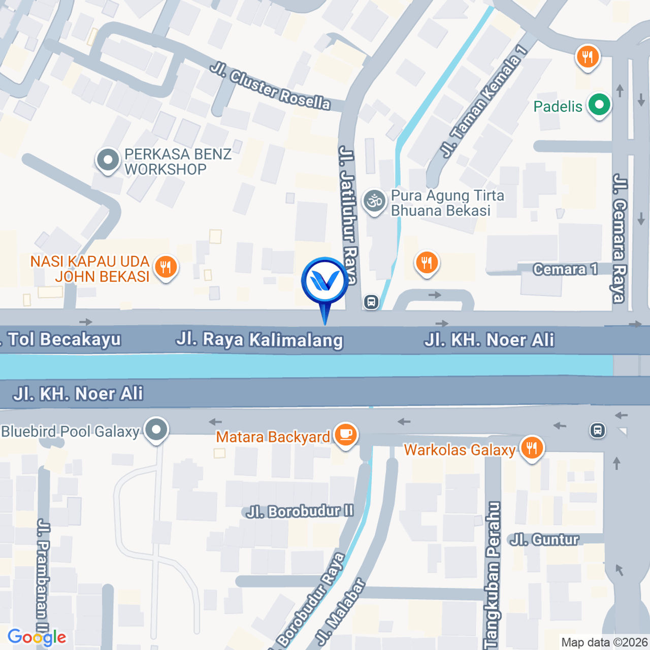 Peta Lokasi JL. KH. Noer Alie - Kalimalang (samping Pura), Bekasi