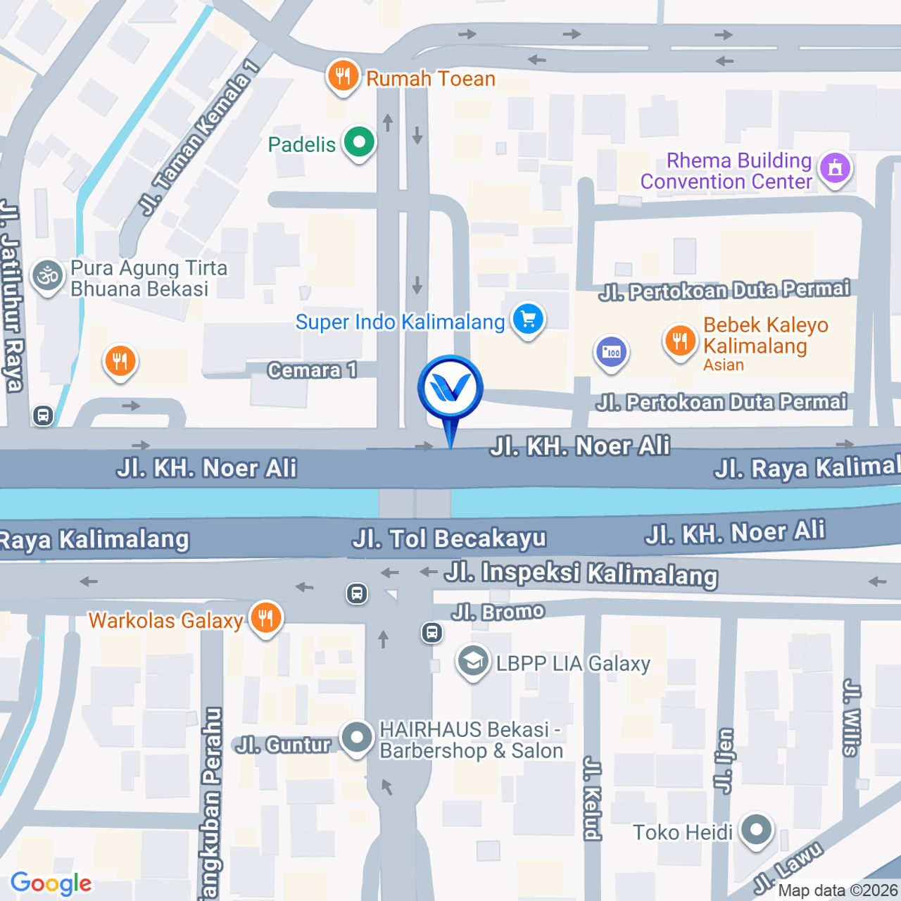 Peta Lokasi JL. KH. Noer Ali (Depan Superindo), Bekasi