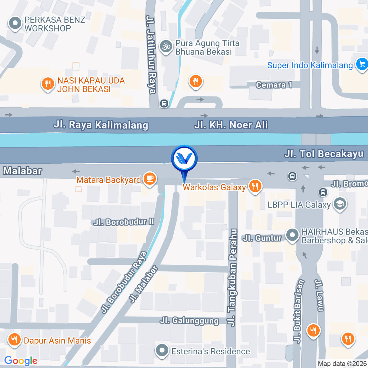 Peta Lokasi JL. Malabar - Kota Bekasi, Bekasi