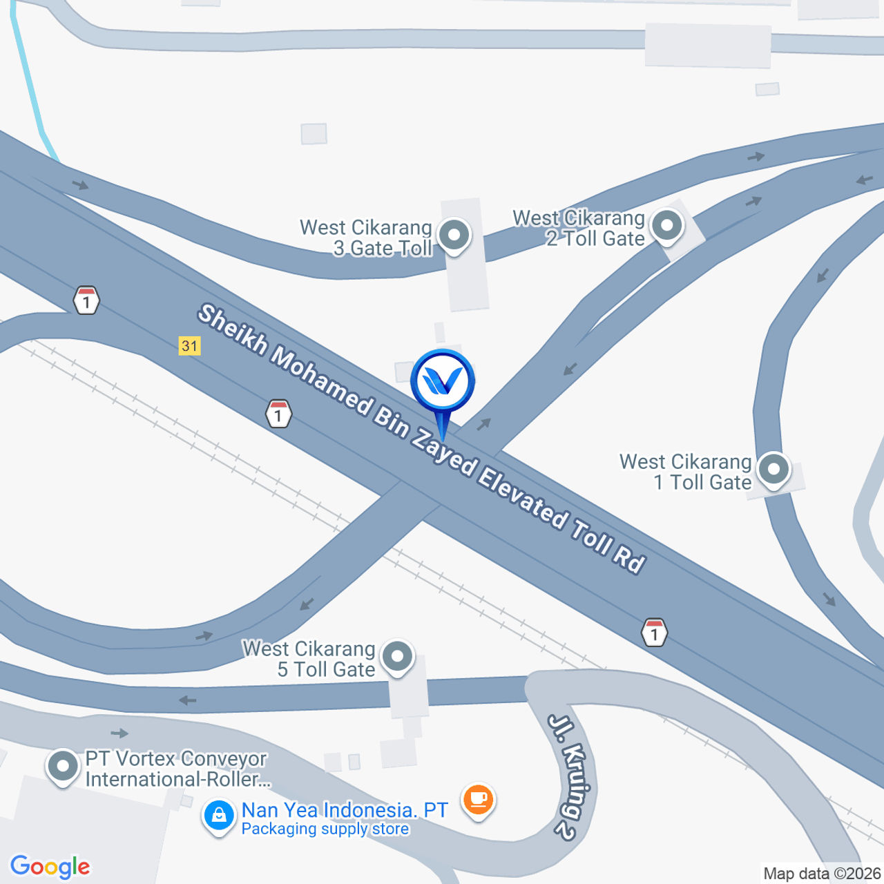 Peta Lokasi Tol Jakarta Cikampek KM 31+00A, Bekasi