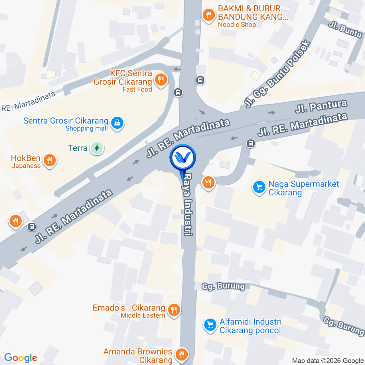 Peta Lokasi JL. RE. Martadinata (SGC Cikarang), Bekasi