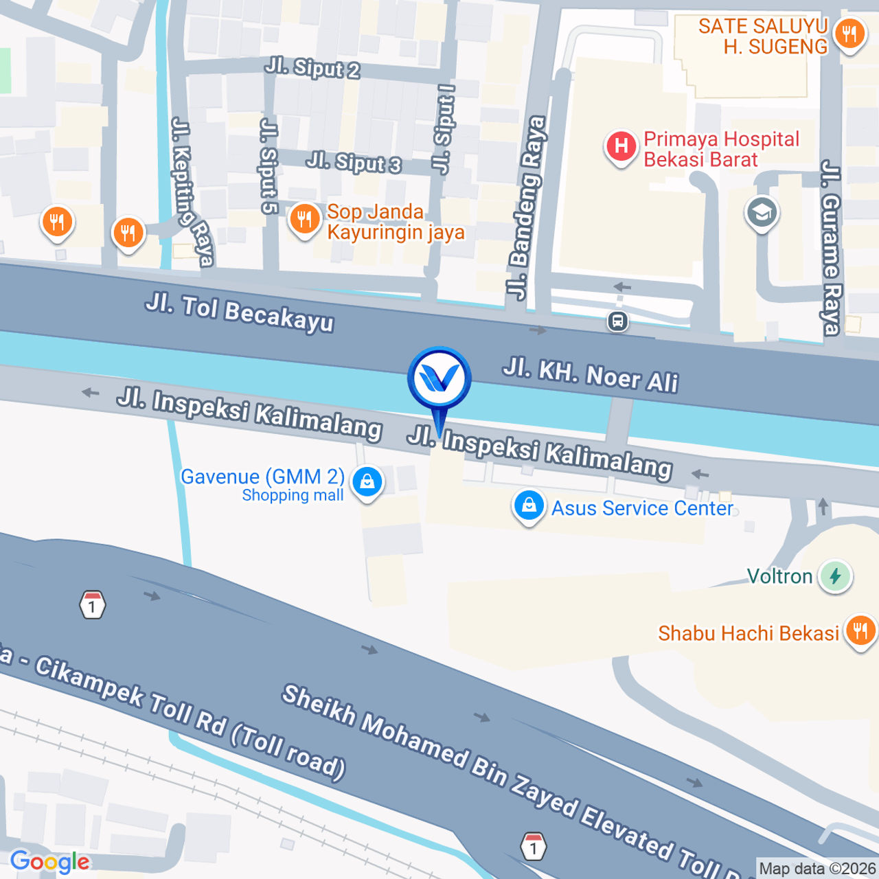 Peta Lokasi JL. KH Noer Ali (Grand Metropolitan Mall), Bekasi