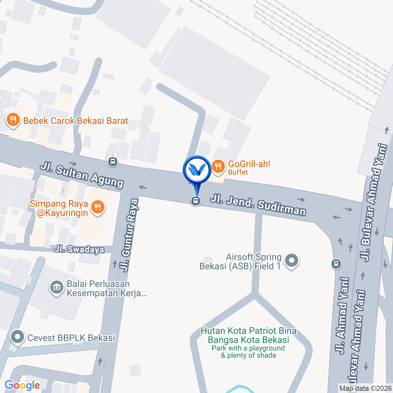 Peta Lokasi JL. Jend. Sudirman (Samping GOR), Bekasi