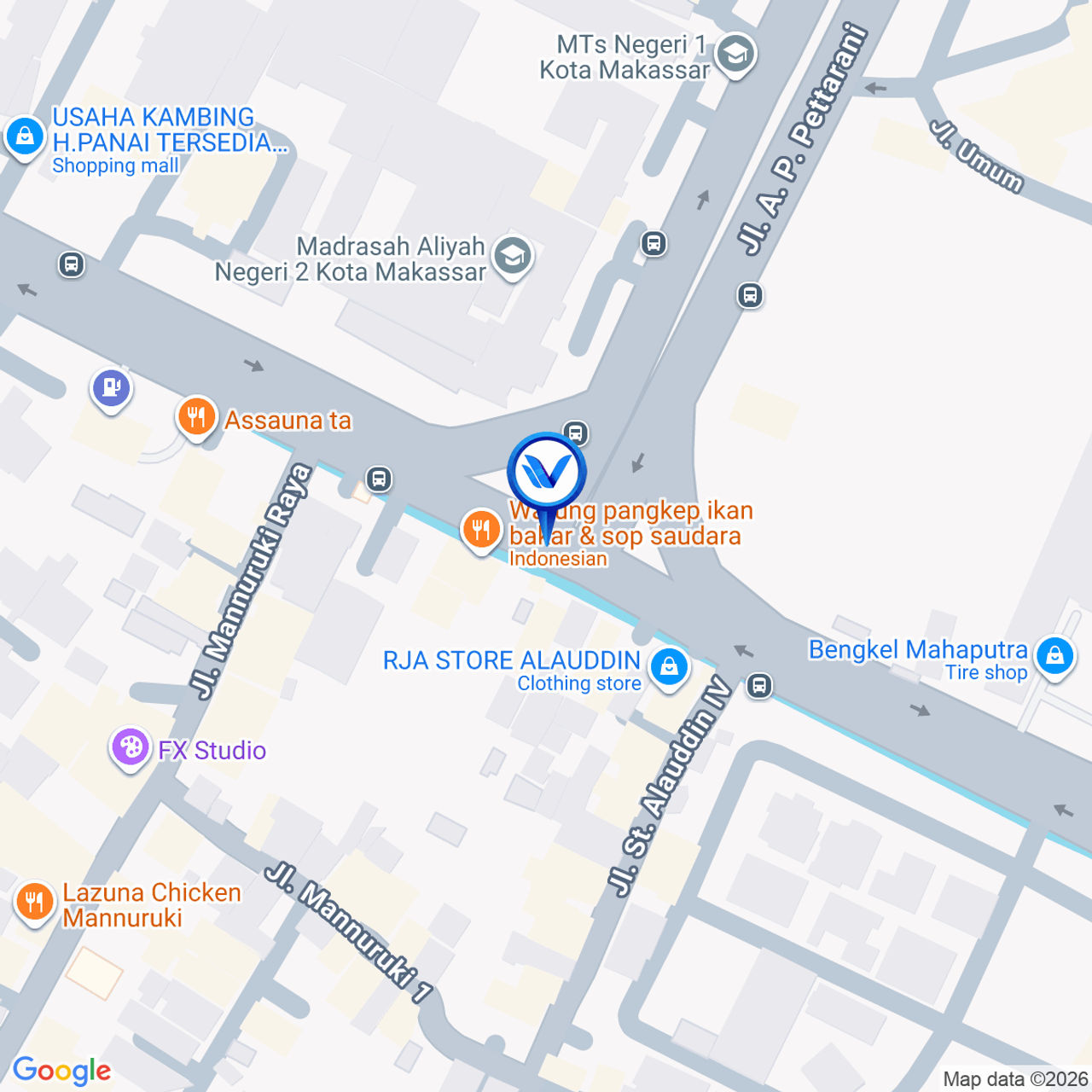 Peta Lokasi Pertigaan Jl. A.P. Pettarani - Jl. Sultan Alauddin (Samping Kantor TELKOM), Makassar