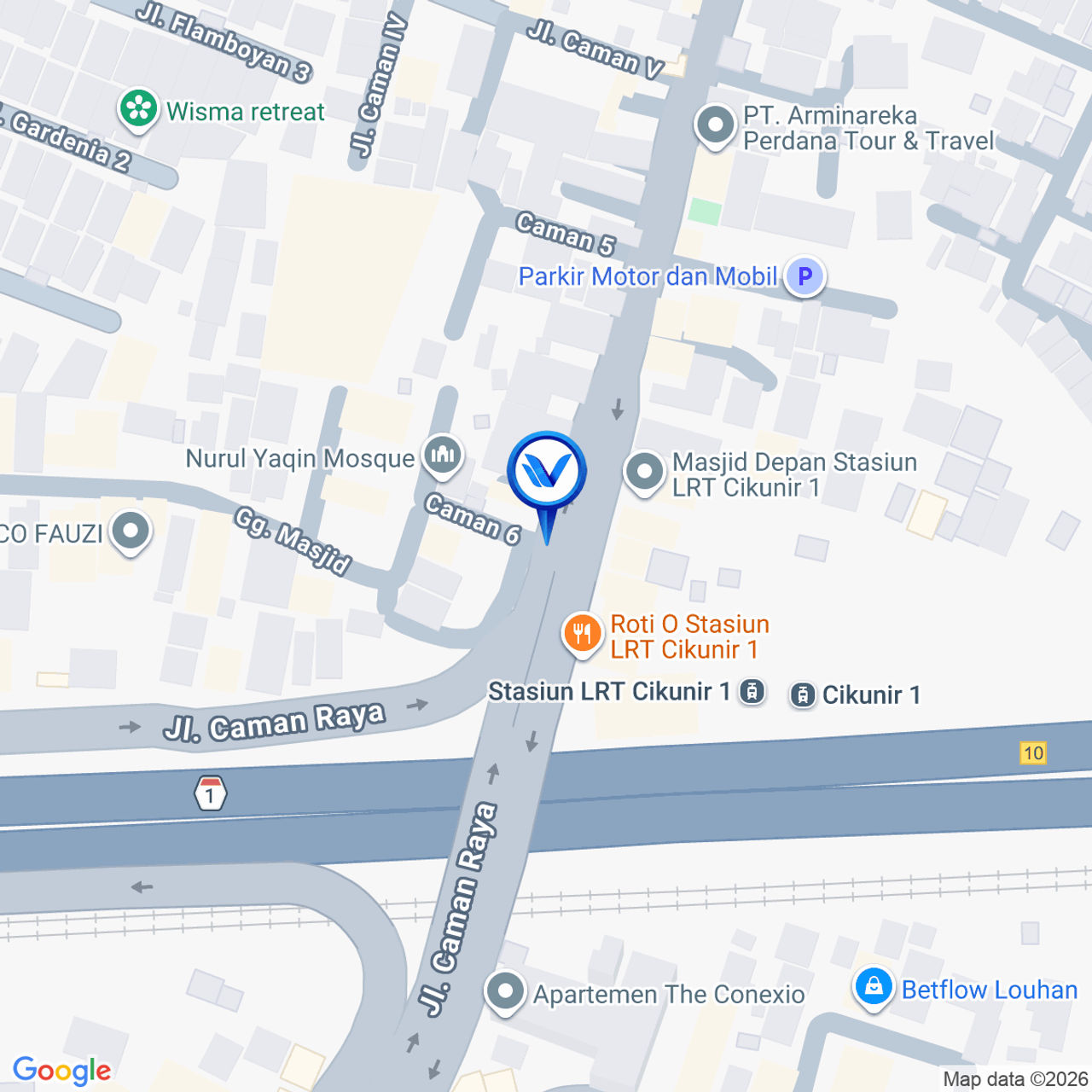 Peta Lokasi Jl. Caman Raya (Depan LRT Cikunir 1 ) B, Bekasi