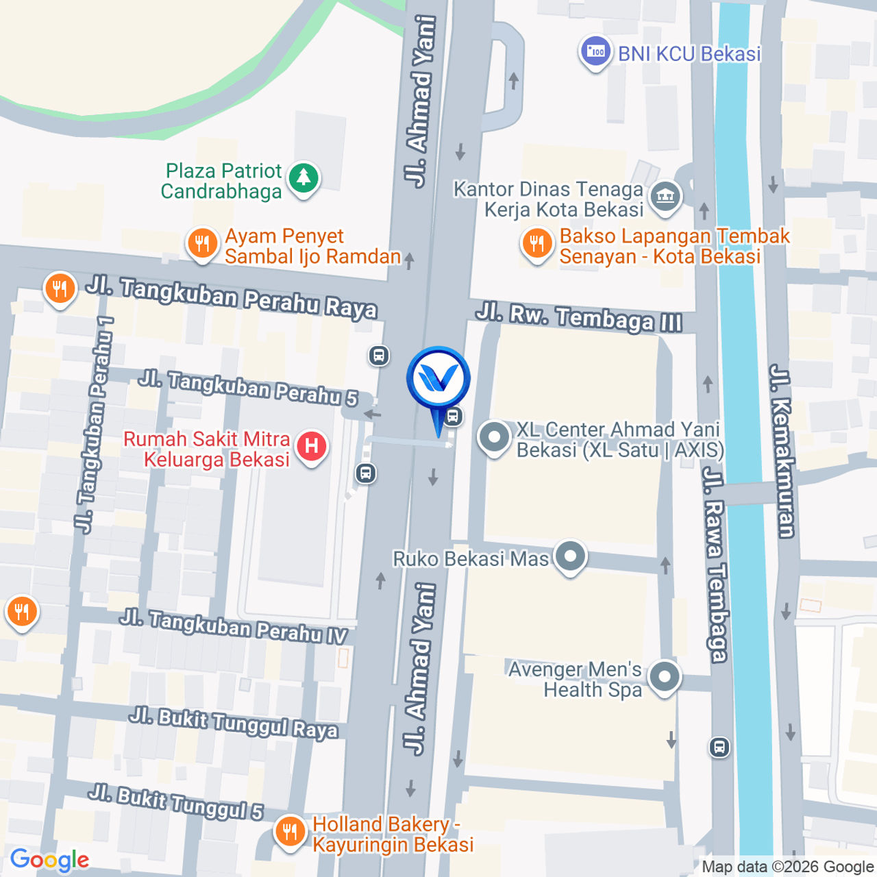 Peta Lokasi Jl. Ahmad Yani (Depan RS Mitra Keluarga), Bekasi