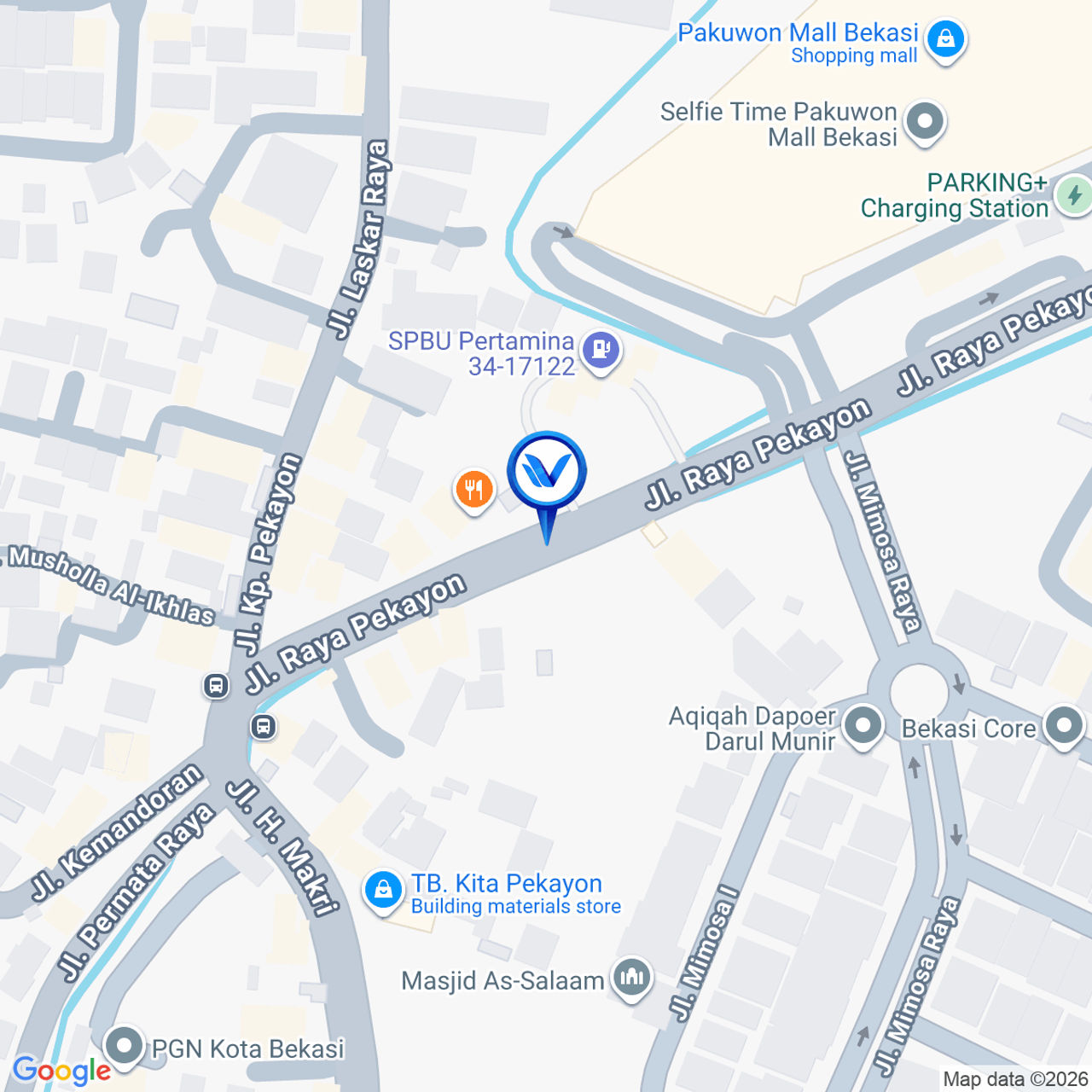 Peta Lokasi JL. Raya Pekayon (Depan SPBU Pertamina, Pakuwon Mall), Bekasi