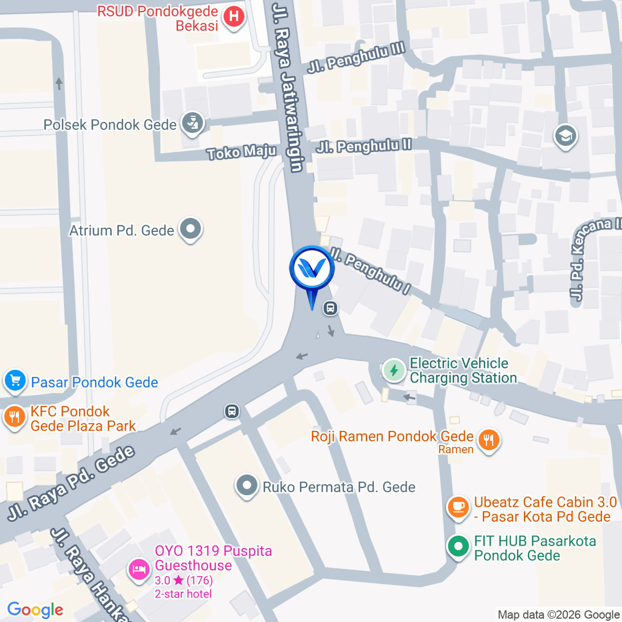 Peta Lokasi JL. Raya Pondok Gede ( Pasar Pondok Gede ), Bekasi