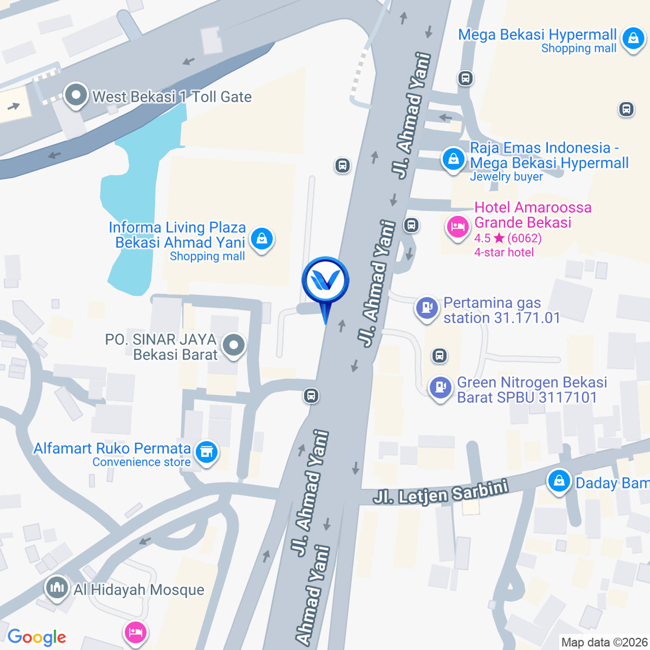 Peta Lokasi JL. Jendral Ahmad Yani (Depan Informa Living Plaza Bekasi), Bekasi