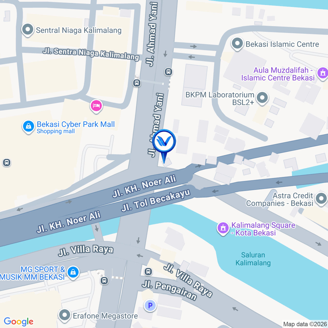 Peta Lokasi JL. Jendral Ahmad Yani (Depan PDAM), Bekasi