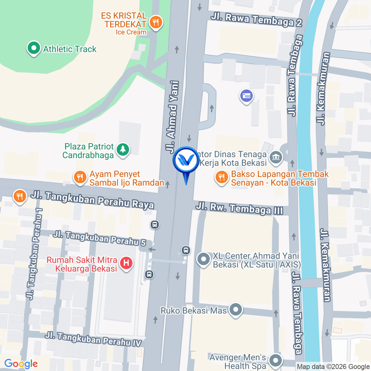 Peta Lokasi JL. Ahmad Yani (Depan Bakso Lapangan Tembak Senayan), Bekasi