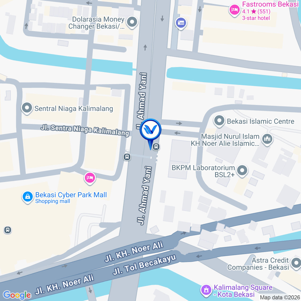 Peta Lokasi JL. Ahmad Yani (Depan Islamic Center), Bekasi