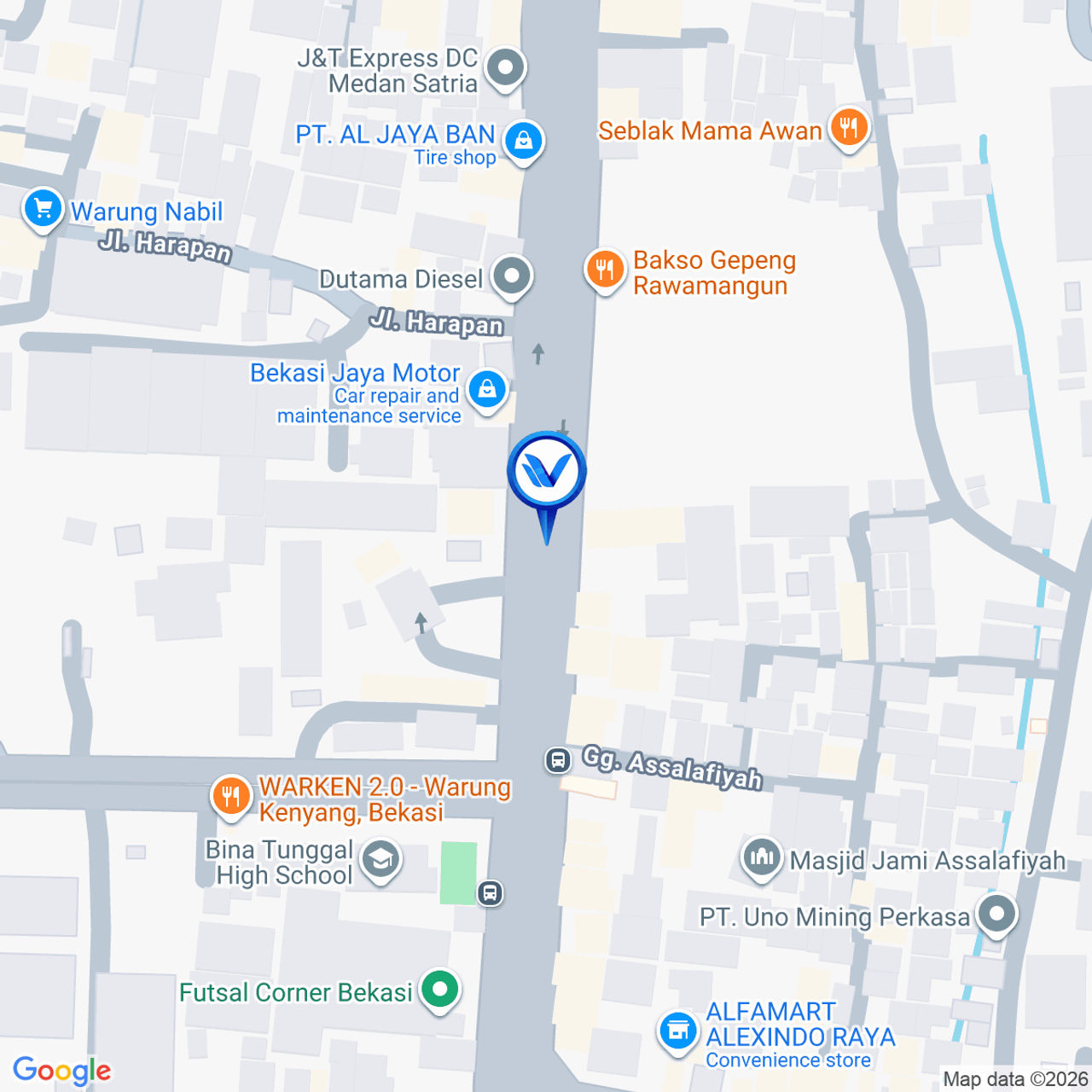 Peta Lokasi JL. Sultan Agung (dekat Kawasan Pabrik Alexindo), Bekasi