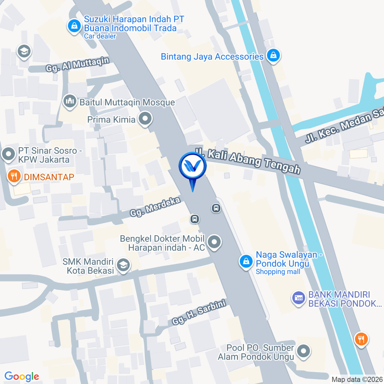 Peta Lokasi JL. Sultan Agung (depan Naga Swalayan), Bekasi