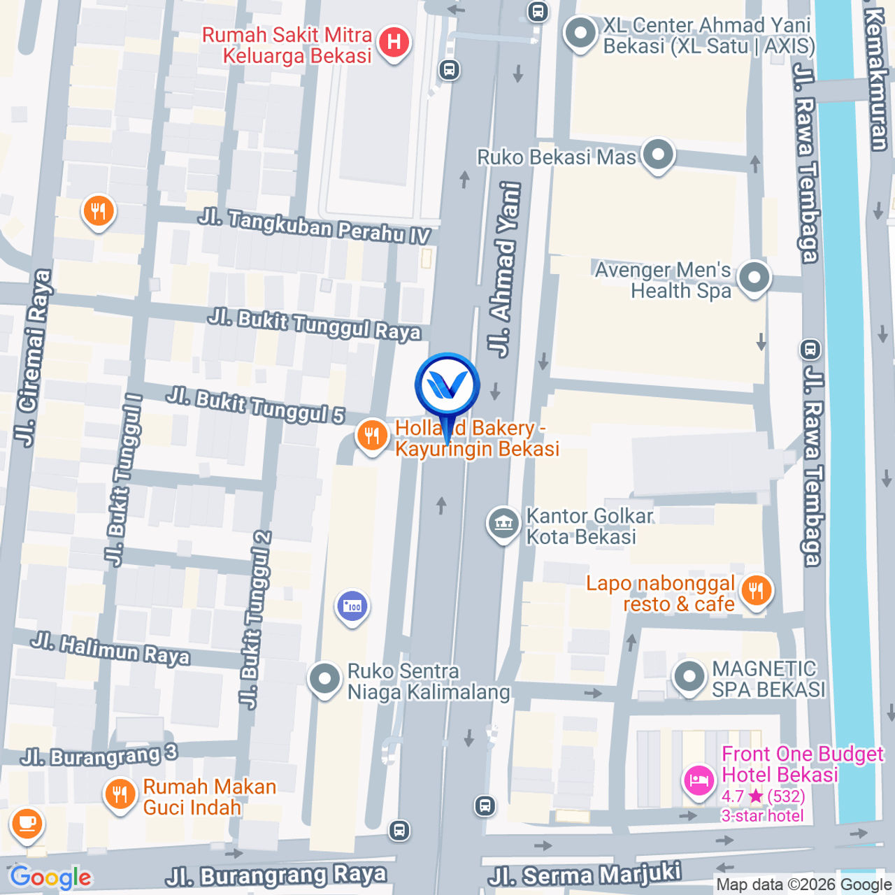 Peta Lokasi JL. JEND. AHMAD YANI, BEKASI