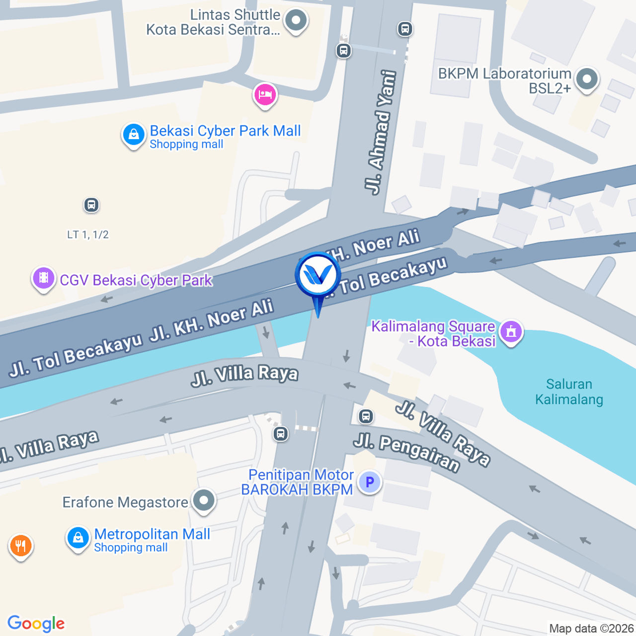 Peta Lokasi JL. Jendral Ahmad Yani, Kota Bekasi