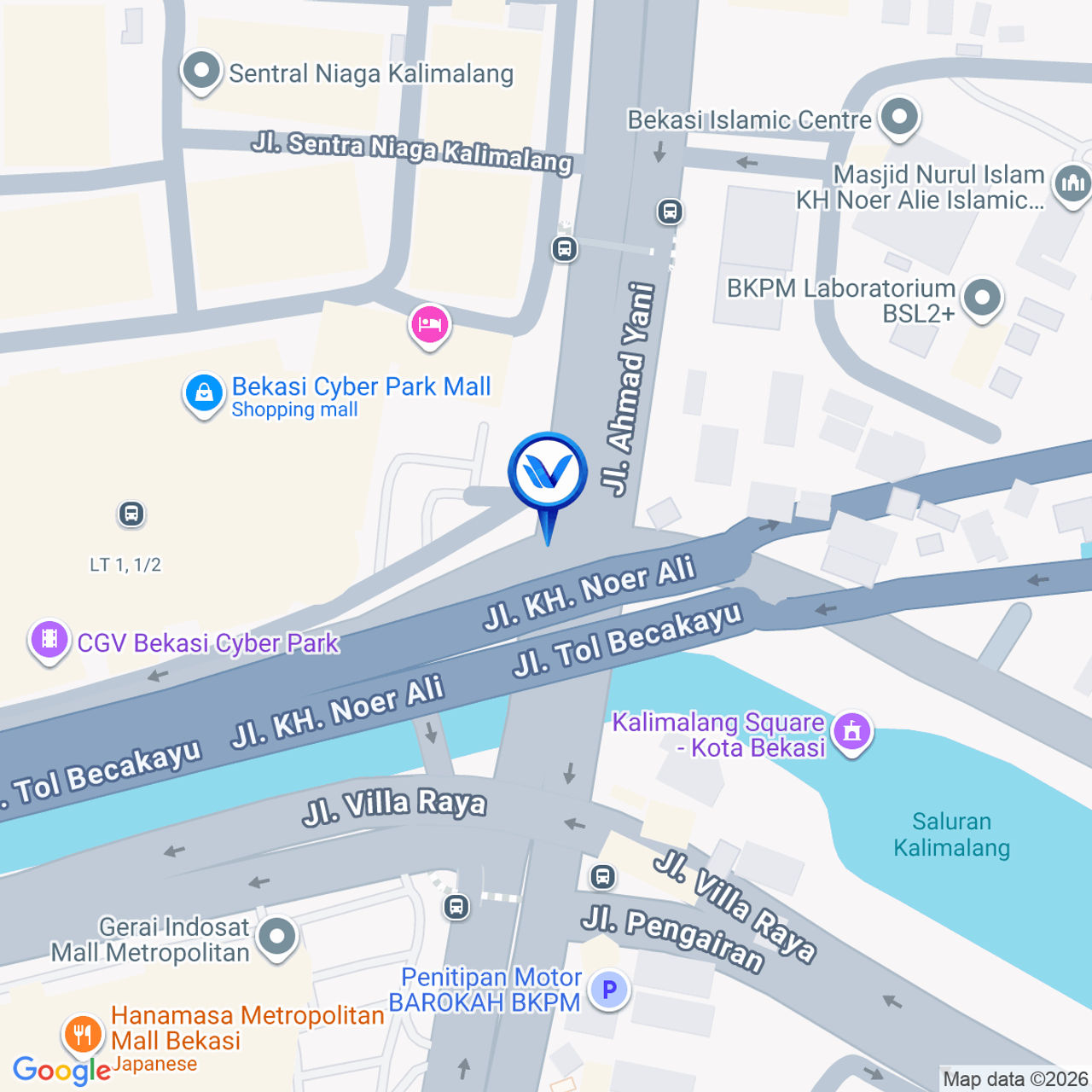 Peta Lokasi JL. AHMAD YANI ( DEPAN HOTEL ASTON, BEKASI CYBER PARK ), Bekasi