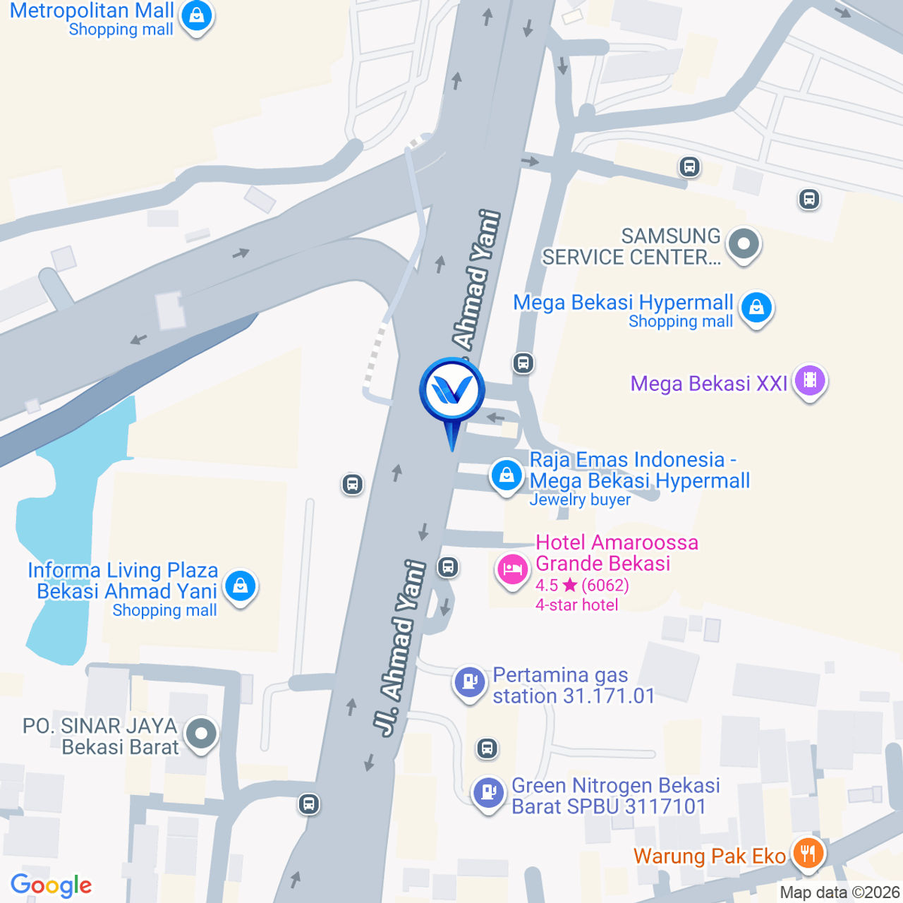 Peta Lokasi JL. AHMAD YANI ( DEPAN MEGA BEKASI HYPERMALL ), Bekasi