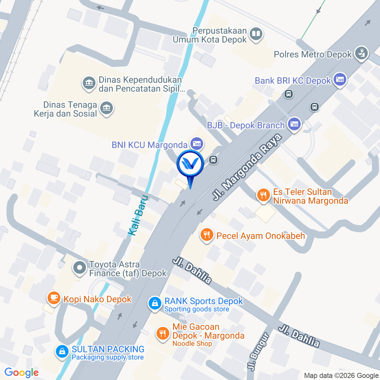 Peta Lokasi JL. Margonda Raya (BNI Walikota), Depok