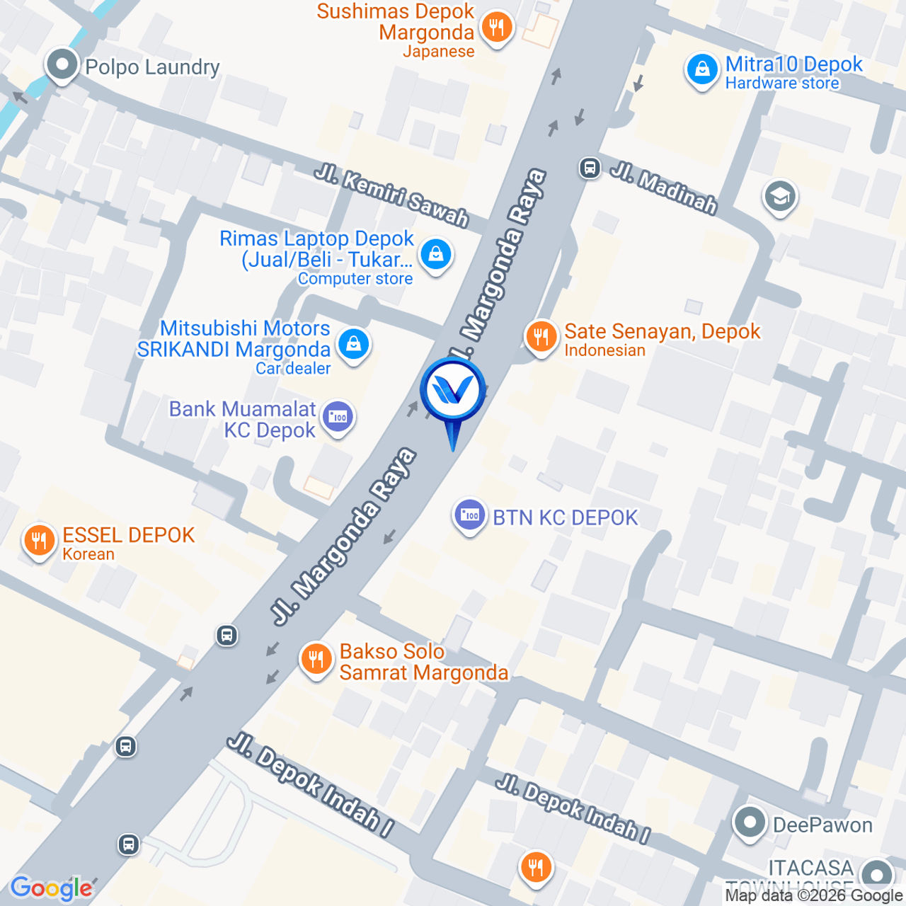 Peta Lokasi JL. Margonda Raya - Ramayana, Depok