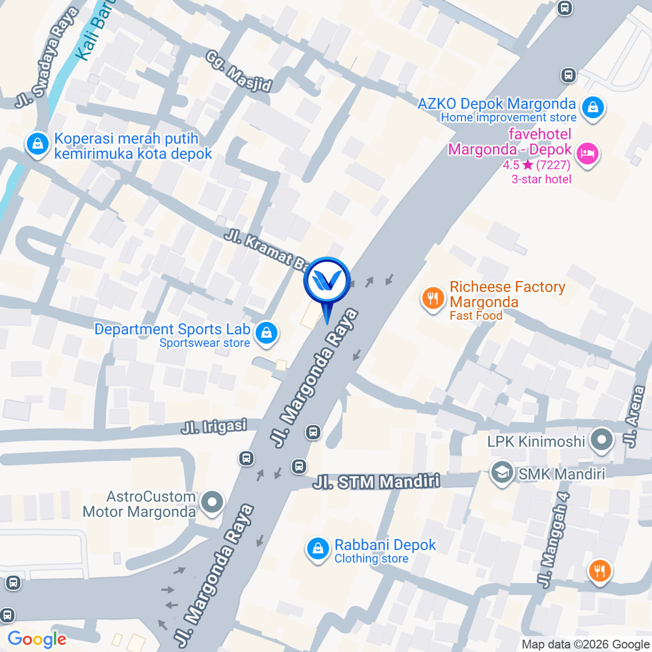 Peta Lokasi JL. Margonda Raya - Ruko Graha (to Depok), Depok