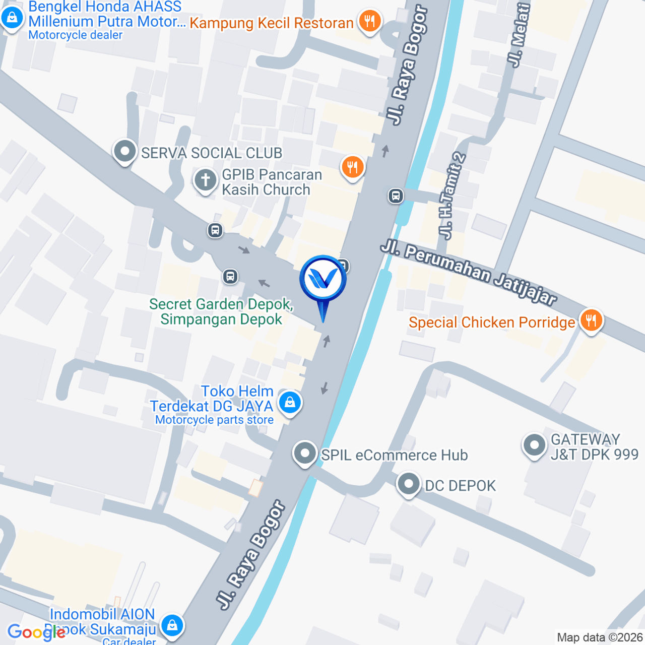 Peta Lokasi JL. Raya Bogor Jatijajar, Depok