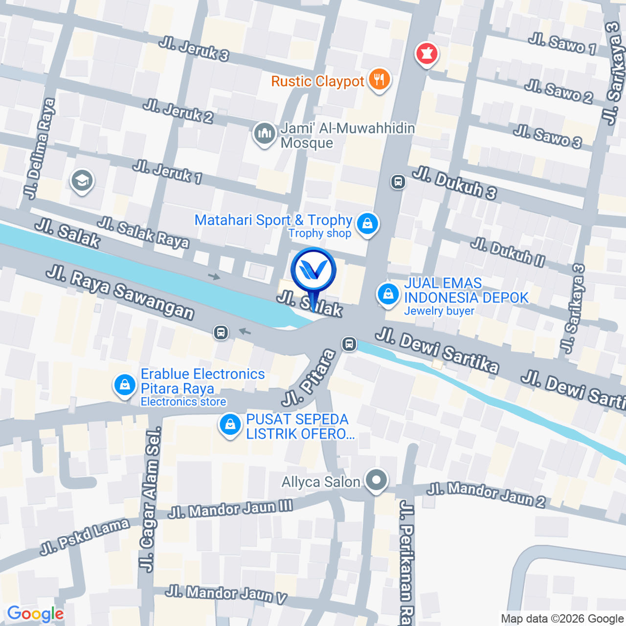 Peta Lokasi Jl. Dewi Sartika - Jl. Raya Sawangan, Depok