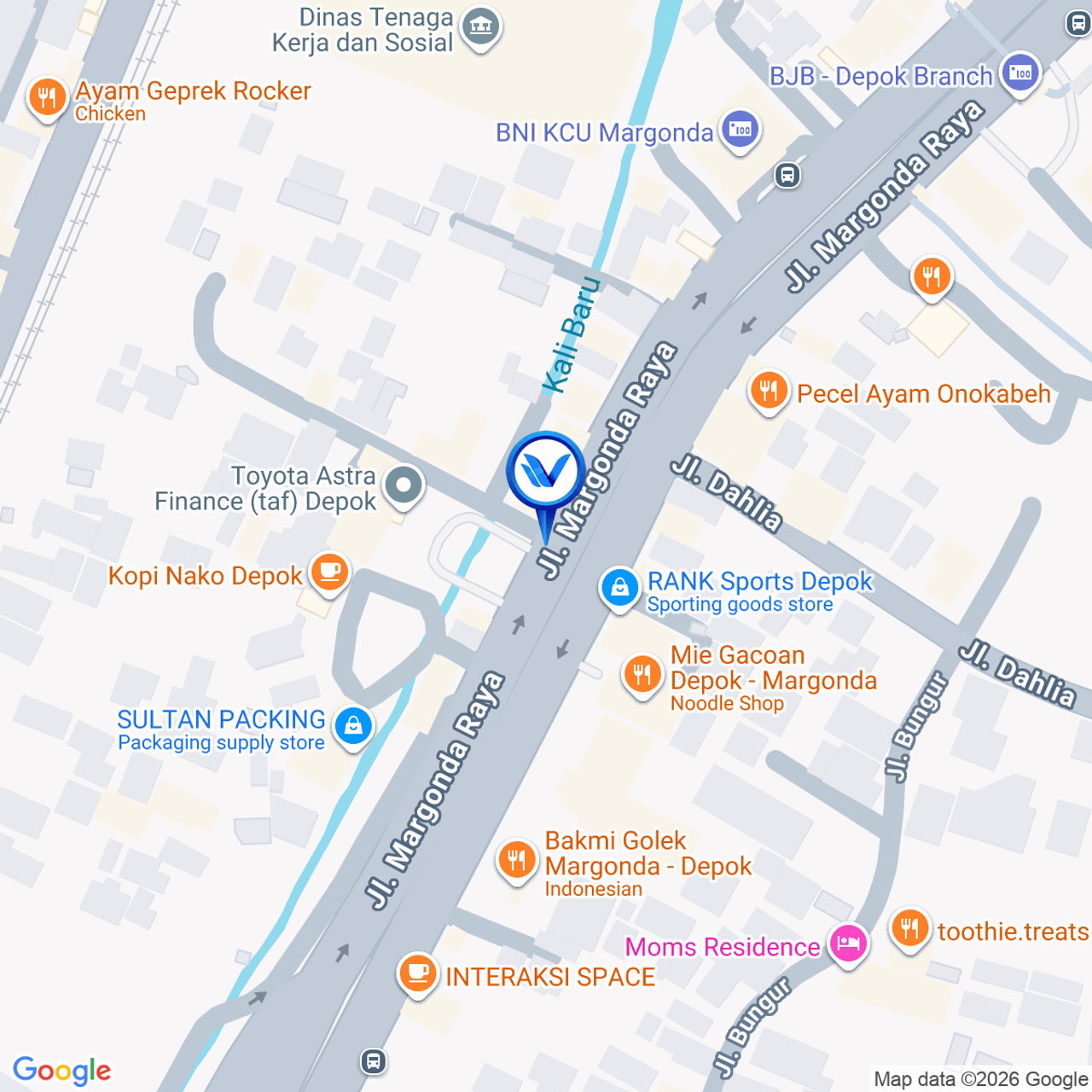 Peta Lokasi JL. Margonda Raya (Kopi Nako), Depok