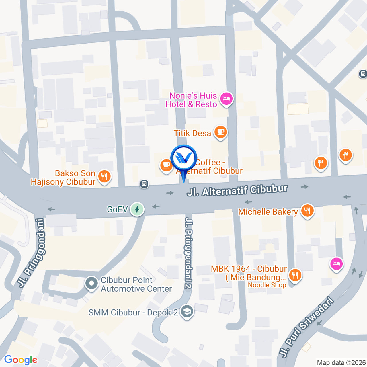 Peta Lokasi JL. Transyogi (Setelah Apotik Kawijaya Cibubur), Depok