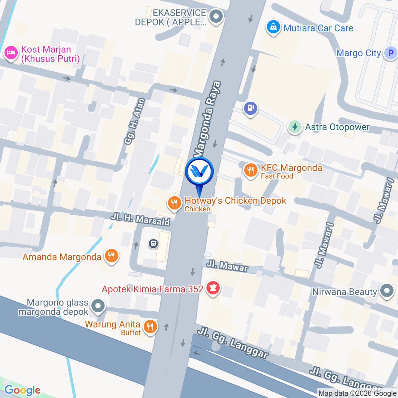 Peta Lokasi JL. Margonda Raya (Depan KFC Depok), Depok