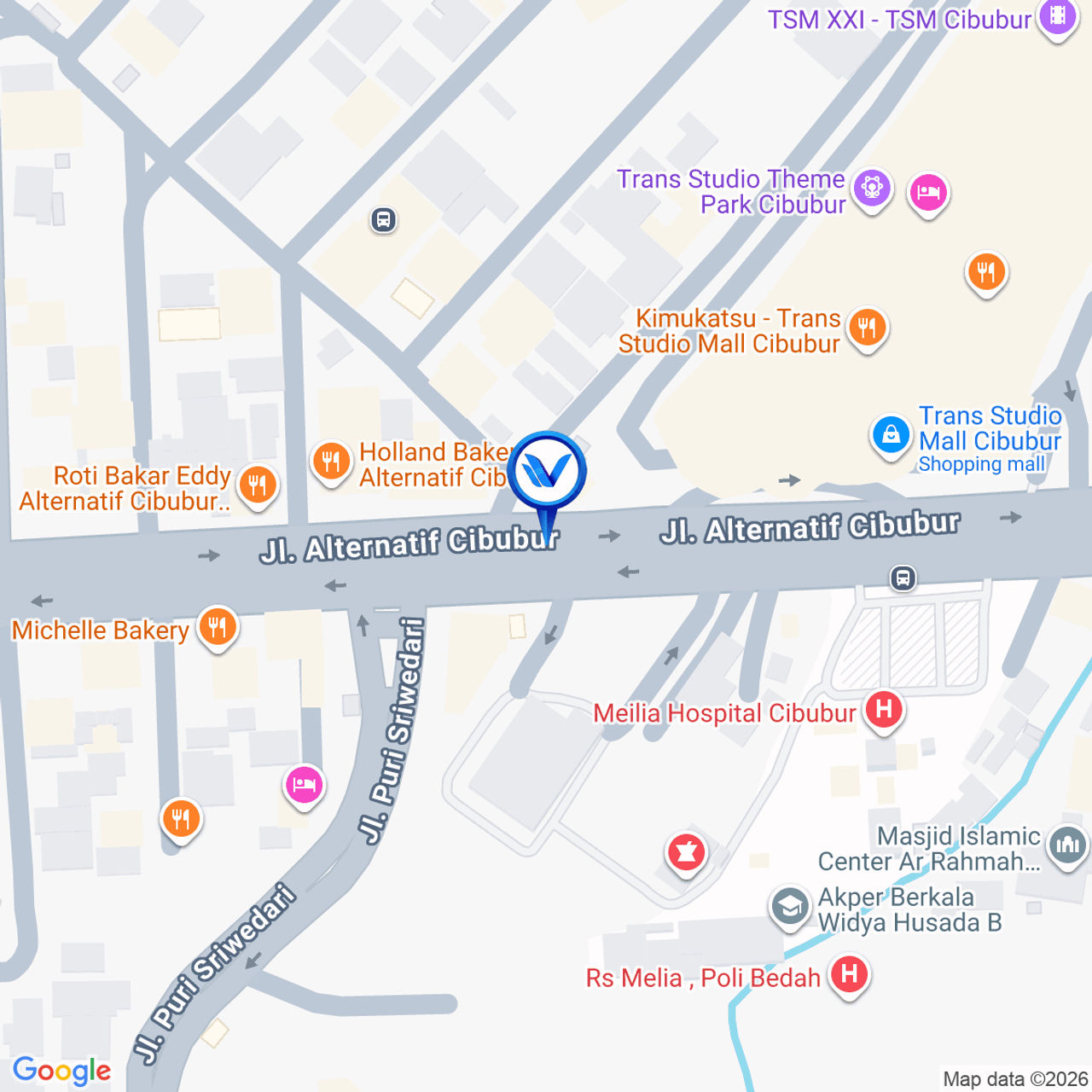 Peta Lokasi JL. Transyogi (sebelum TSM Cibubur), Depok