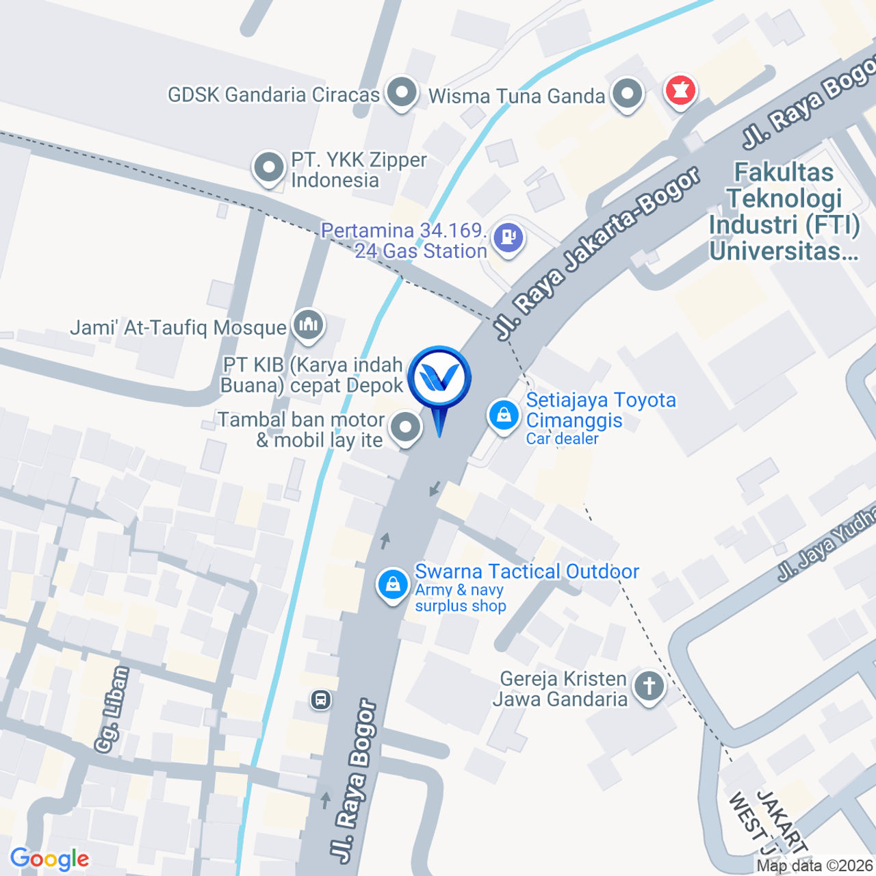 Peta Lokasi JL. Raya Bogor KM 27, Depok