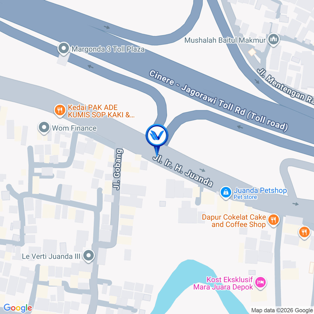 Peta Lokasi Jl. Ir. H. Juanda, Depok
