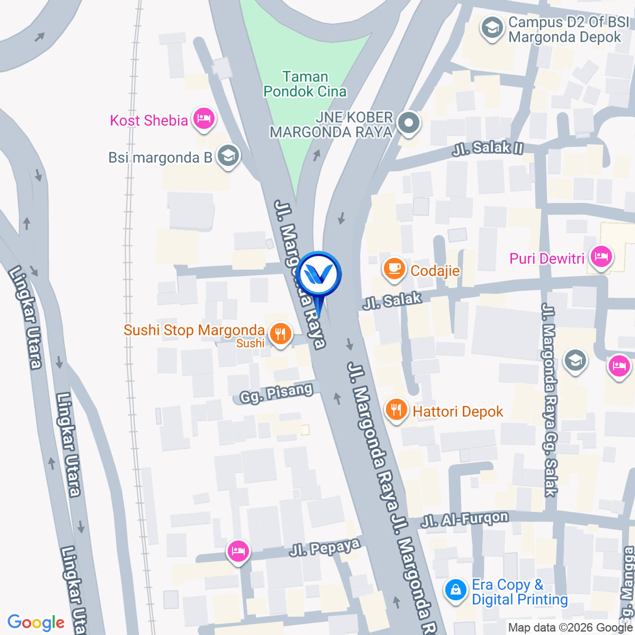 Peta Lokasi Jl. Margonda Raya (Simpang UI) B,Depok