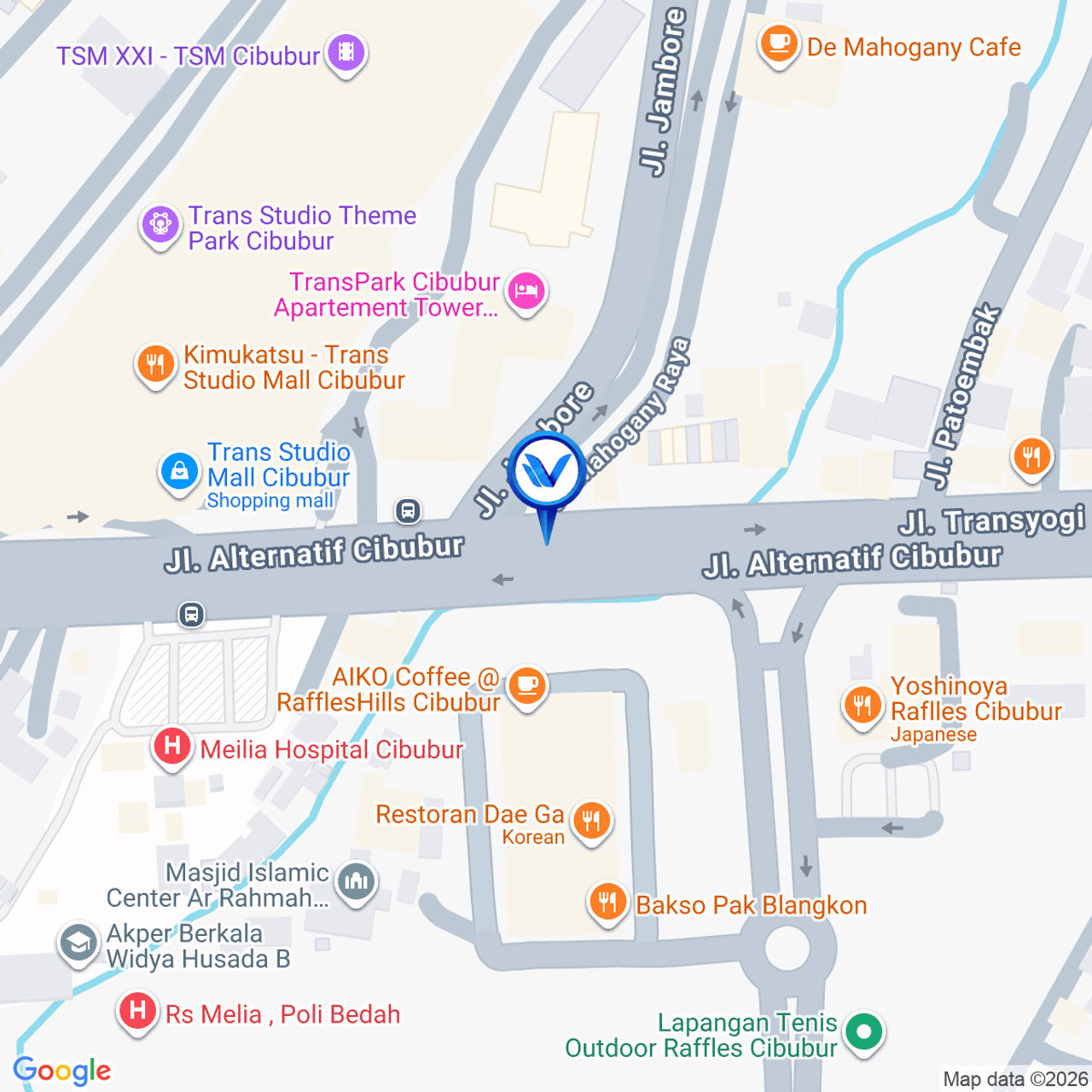 Peta Lokasi Jl. Alternatif Transyogi (Trans Studio Mall), Depok