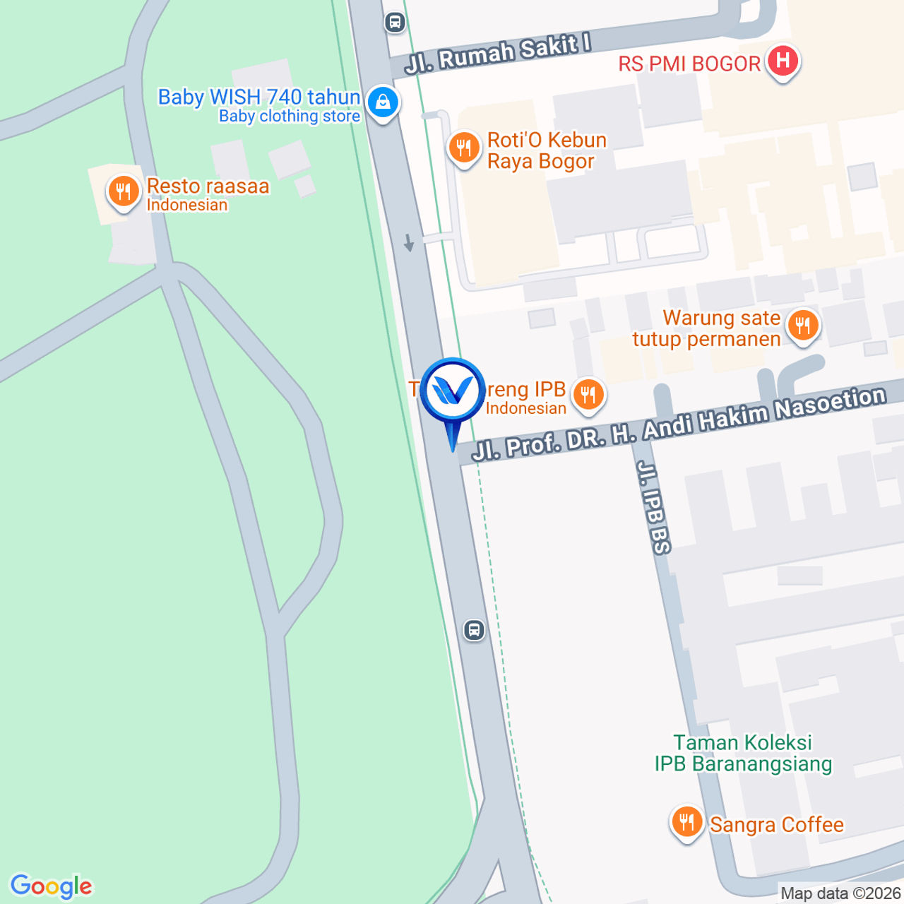 Peta Lokasi JL. Raya Pajajaran (kampus IPB Barangsiang), Bogor