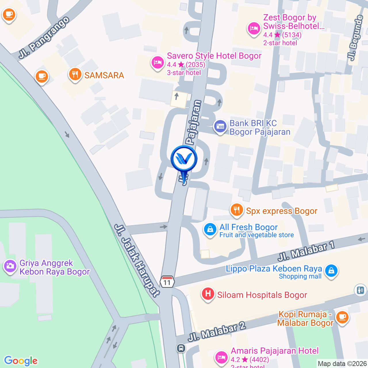 Peta Lokasi JL. Pajajaran (Dekat Garda Oto), Bogor