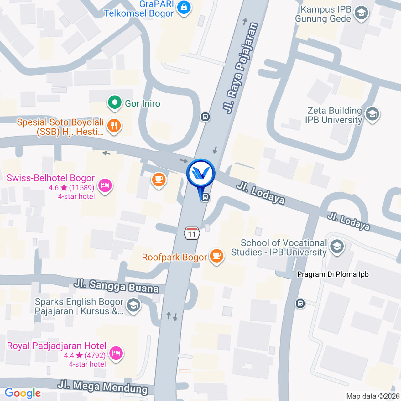 Peta Lokasi JL. Pajajaran (Seberang Kopi Tugoh), Bogor
