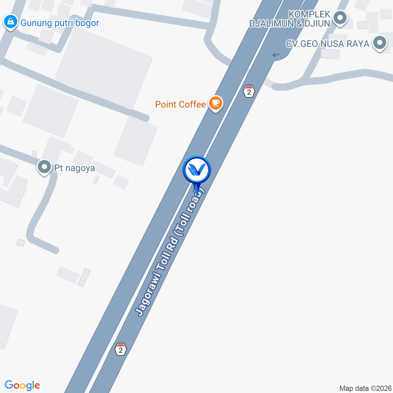 Peta Lokasi TOL Jagorawi KM 24+700A, Bogor