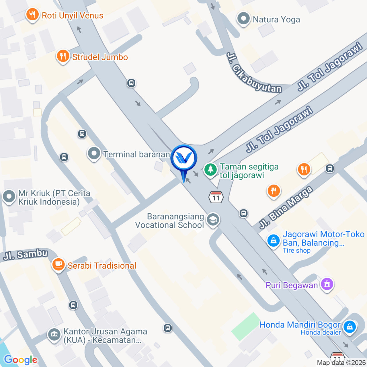 Peta Lokasi JL. Pajajaran (Depan Terminal Baranangsiang), Bogor