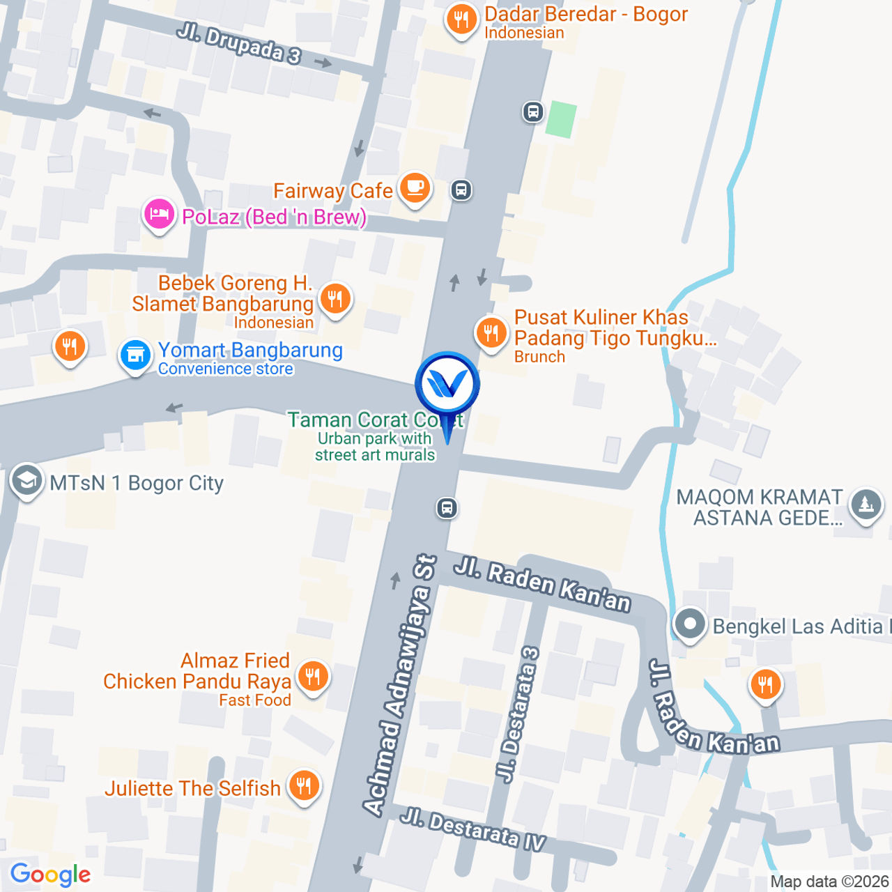 Peta Lokasi JL. Panduraya (Seberang Taman Corat - coret), Bogor