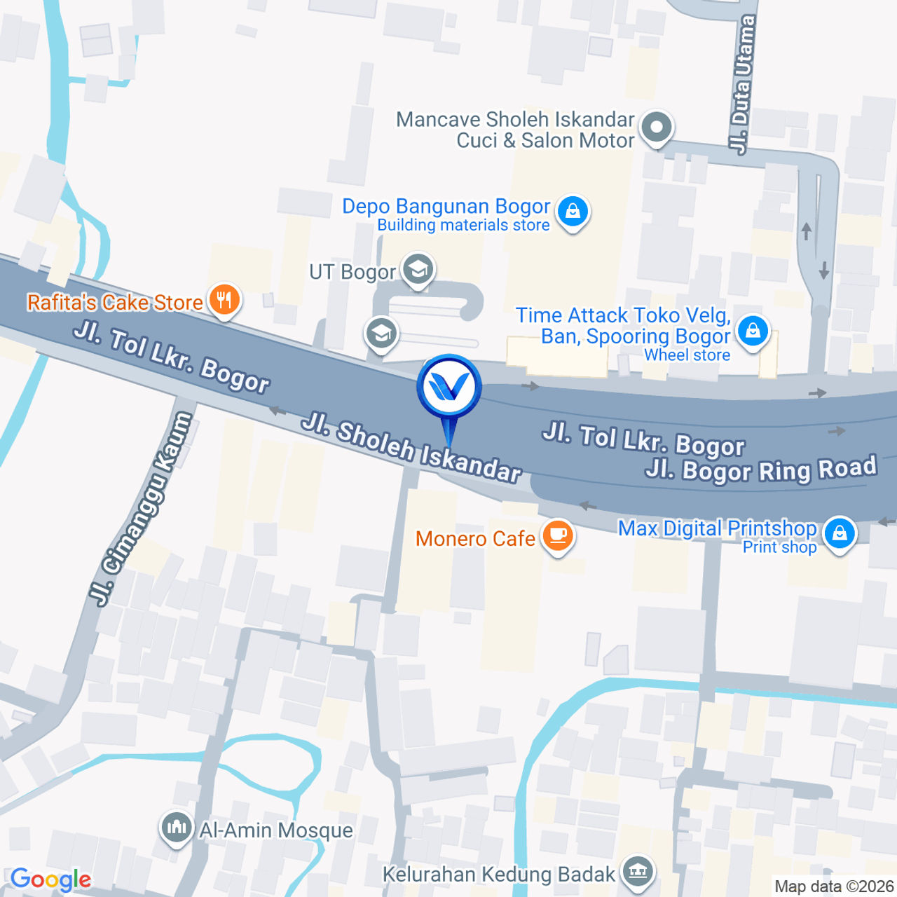 Peta Lokasi JL. Soleh Iskandar (Exit Tol Borr Gedung Halang), Bogor