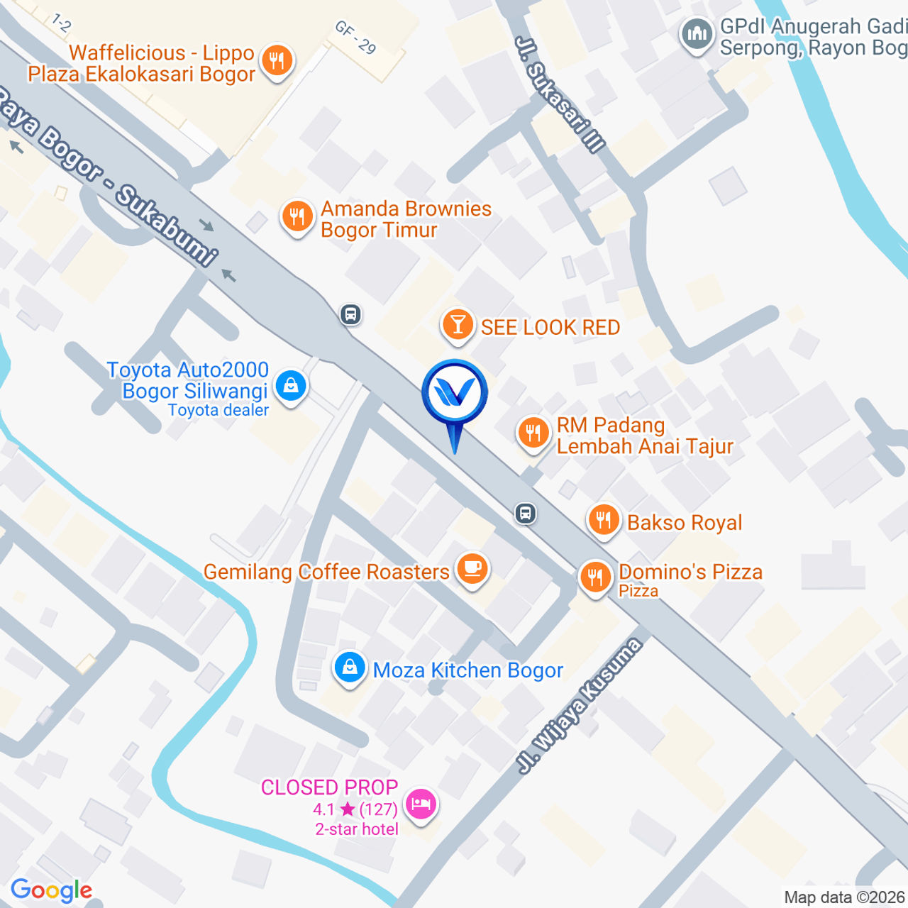 Peta Lokasi JL. Raya Tajur - Sukasari (Dekat Lippo Plaza Ekalokasari), Bogor