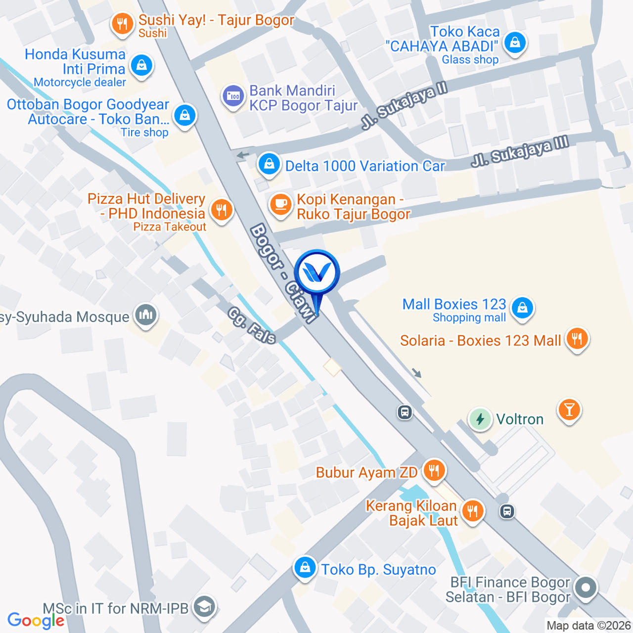 Peta Lokasi JL. Raya Tajur (Sebrang Mall Boxies123), Bogor