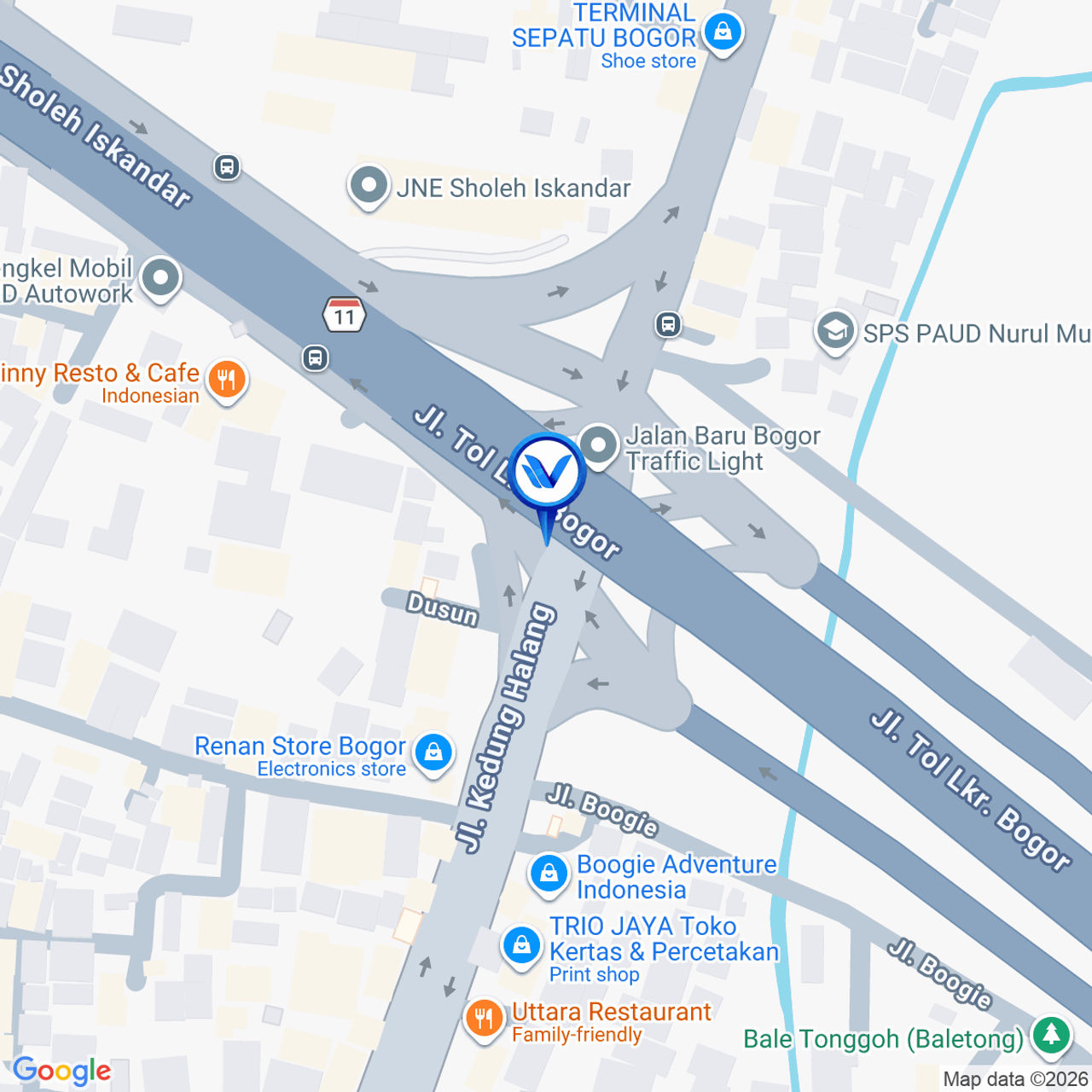 Peta Lokasi JL. KH. Soleh Iskandar (Perempatan BORR), Bogor